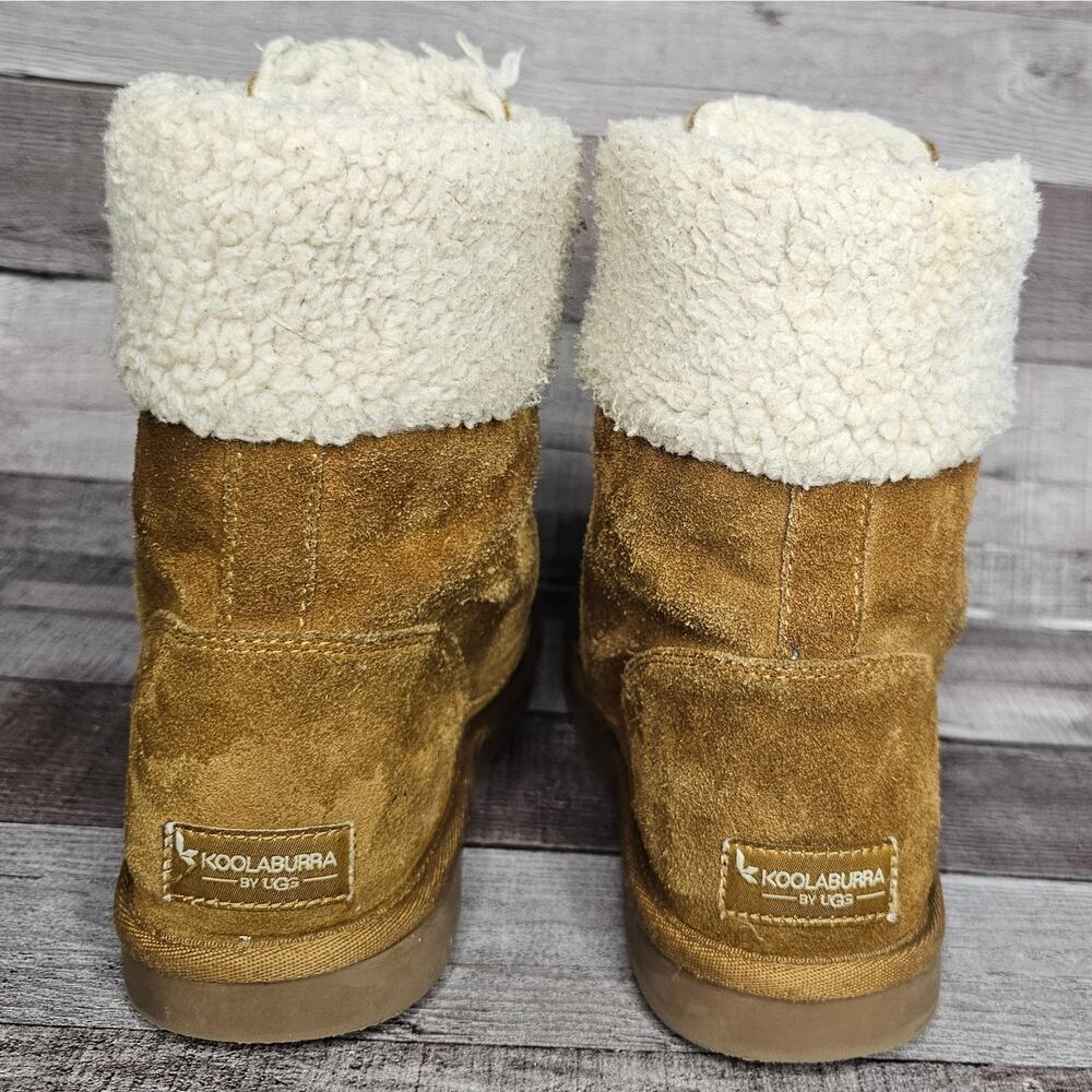 UGG KOOLABUURA Ankle BOOTS BOOTIES 1121540K Suede Fur Brown Zip Up Big Girl 4 - Picture 3 of 9
